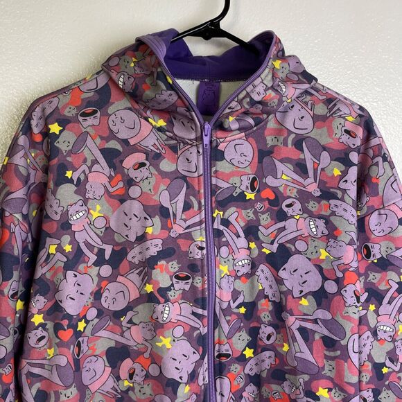 Gilf Gavin X ByBimsee Purple Full Zip Cat Hoodie Gavin South AOP Men Large - Picture 3 of 9